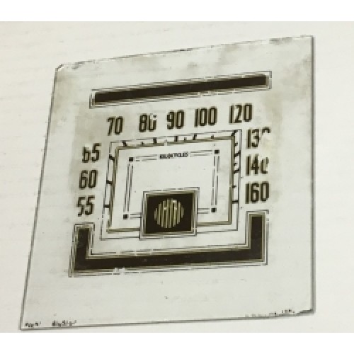 Salvaged 4 1/2" x 4 1/2" AM Clear Glass Radio Dial Scale