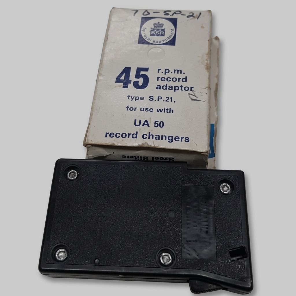 Record Changer Adapter - BSR UA50, Type S.P. 21 for 45 RPM (2-1/2" x 1-3/8")