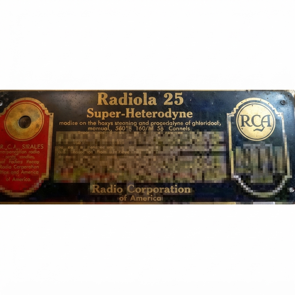 RCA Radiola 25 Name Plate