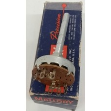 Mallory 3223J Rotary Switch Volume Control Non-Shorting 2 Circuits