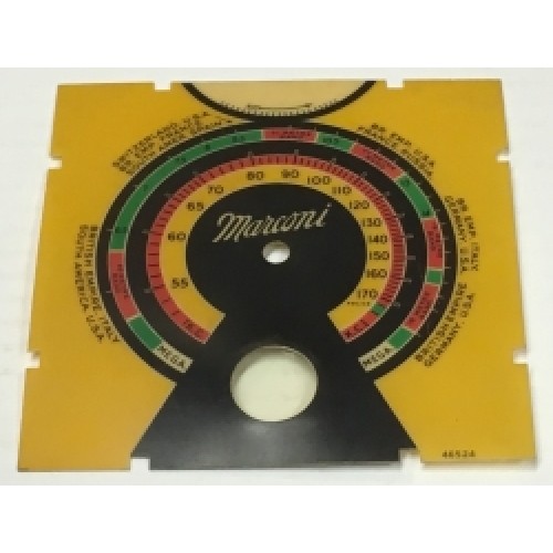 Marconi 4 7/8" x 4 7/8" Keyhole AM/Shortwave Dial Scale