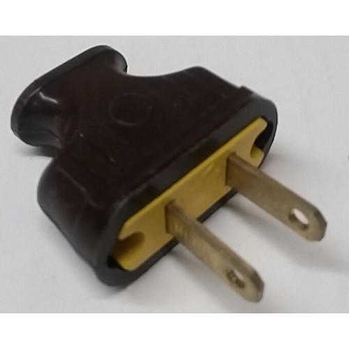 Power Plug, Brown Classic Style with Yellow Insert 15A 125V 2-Wire