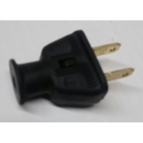 Power Plug, Black Flat Handle Classic Style 15A 125V 2-Wire