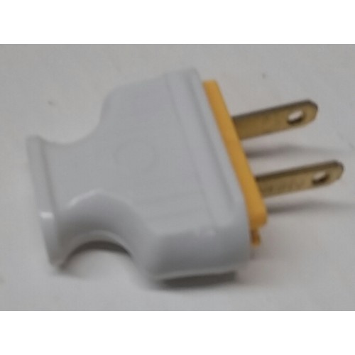 Power Plug White Vintage Style 15A by 125 Volts flat handle, 2-wire sprang.