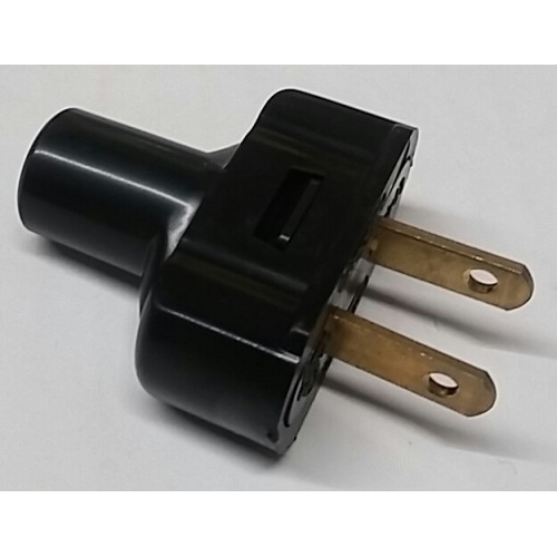 Power Plug, Black Long-Neck Classic Style 15A 125V 2-Wire (CT-14)