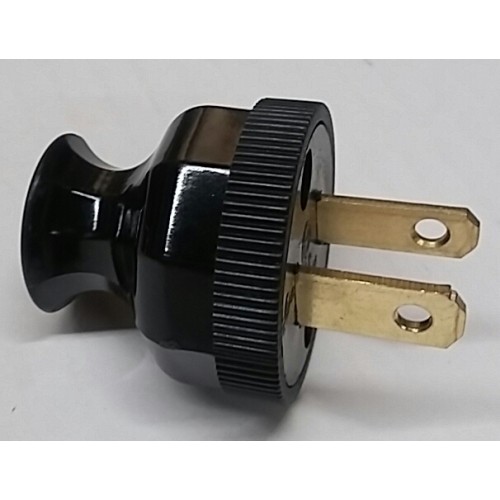 Power Plug, Black Classic Style 15A 125V 2-Wire