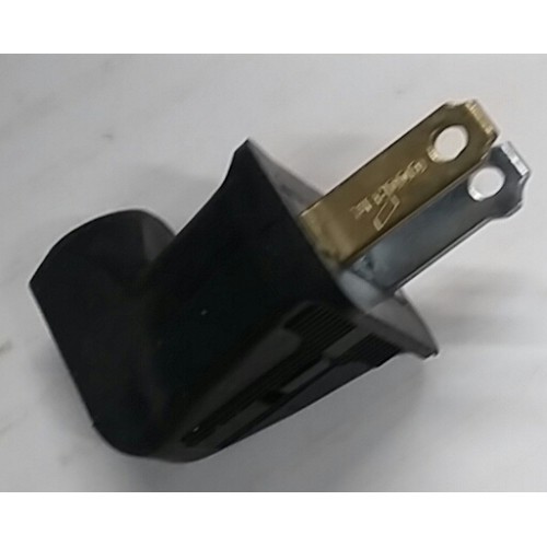 Power Plug, Black Polarized 45-Degree Angle Rubber Side Outlet