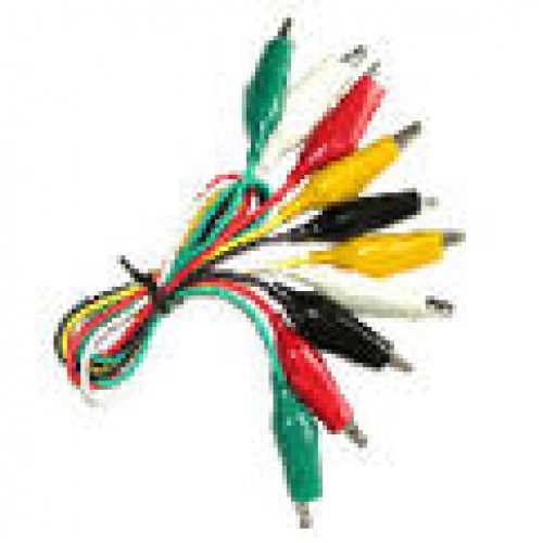 Test Lead Cable Wires - Set of 10 Multicolour Extra Heavy Duty with 20 Alligator Clips
